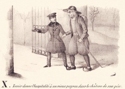 X: Xavier vierailee vanhalla talonpojalla isänsä linnassa. tekijältä French School