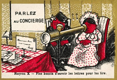 Röntgensäteet - ei tarvitse avata kirjeitä lukeaksesi niitä enää (chromolitho) tekijältä French School
