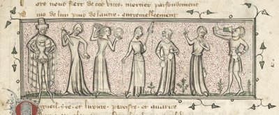 Yates Thompson 21, f. 165, Seven Deadly Sins, n.1380 (vellum) tekijältä French School