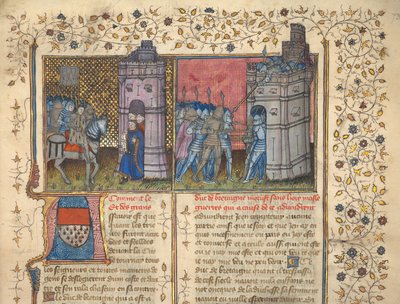 f. 73: Brestin piiritys, "Ranskan ja Englannin kronikat", kirjoittanut Jean Froissart (vellum) tekijältä French School
