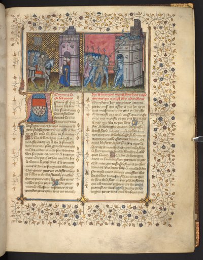 f. 73: Brestin piiritys, "Ranskan ja Englannin kronikat", kirjoittanut Jean Froissart (vellum) tekijältä French School
