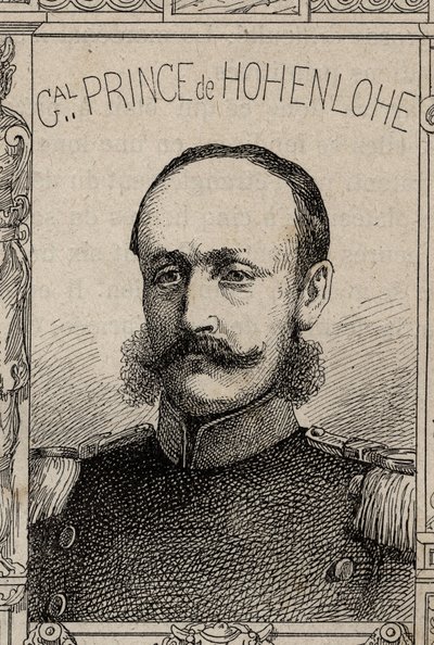 saksalaisen kenraalin Clovis de Hohenlohe-Schillingsfurstin muotokuva - 1870-71 (kaiverrus) tekijältä French School
