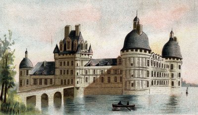 näkymä Valencayn linnalle (Indre). tekijältä French School