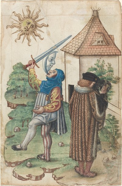 "Älä puhu aurinkoa vastaan" ja "Älä tee vettä aurinkoa kohti" [fol. 39 recto] tekijältä French early 16th Century
