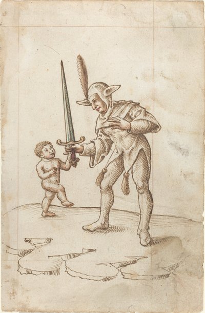 "Käännä sivuun terävä miekka" [fol. 44 recto] tekijältä French early 16th Century