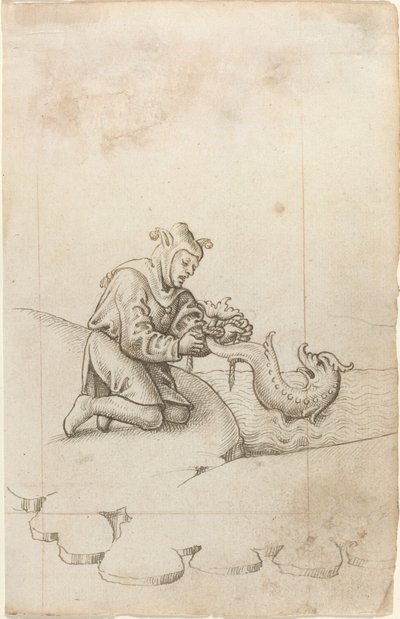 "Sidot delfiinin pyrstöstä" [fol. 17 recto] tekijältä French early 16th Century