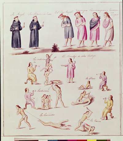 Alkuperäisintiaanit espanjalaismunkkien käännyttämänä tekijältä Friar Pablo (after) Beaumont