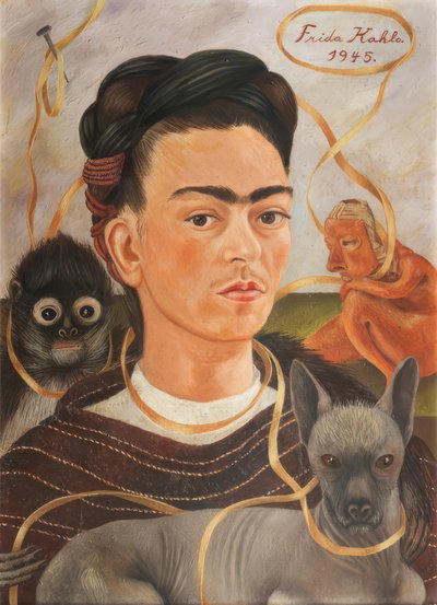 Autorretrato ja changuito tekijältä Frida Kahlo