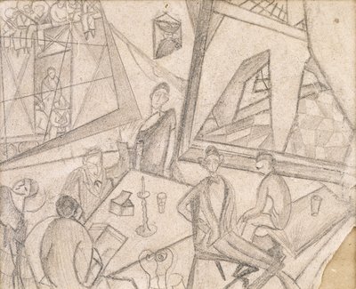 Frida ja hänen aikalaisensa, noin 1925 (lyijykynä paperille). tekijältä Frida Kahlo