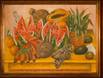 Morsian, joka säikähtää, kun näkee elämän olevan auki tekijältä Frida Kahlo