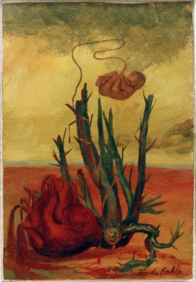 Nimetön (sydän, kaktus ja sikiö) tekijältä Frida Kahlo