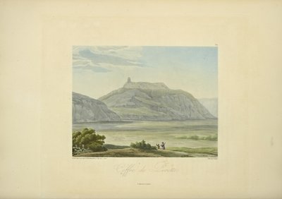 Marchaisin piirtämä Perotten arkku, kaiverrettu Bouquet, kuvitus Alexander von Humboldtin ja Aime Bonplandin teoksesta "Näkymät Cordilleraille ja Amerikan alkuperäiskansojen monumenteille" tekijältä Friedrich Alexander Baron von (after) Humboldt