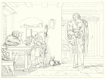 Kuvitus Schillerin Lied von der Glockelle tai Kellon laululle (kaiverrus) tekijältä Friedrich August Moritz Retzsch