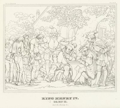 Kuningas Henrik IV, osa II, näytös III, kohtaus 2 (kaiverrus) tekijältä Friedrich August Moritz Retzsch