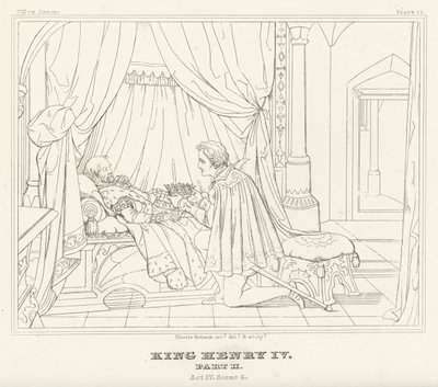 Kuningas Henrik IV, osa II, näytös IV, kohtaus 4 (kaiverrus) tekijältä Friedrich August Moritz Retzsch