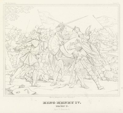 Kuningas Henrik IV, osa I, näytös V, kohtaus 4 (kaiverrus) tekijältä Friedrich August Moritz Retzsch
