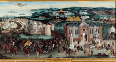 Francois I:n ja Henry VIII:n haastattelu camp du cloth d