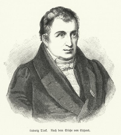 Ludwig Tieck, saksalainen runoilija ja kriitikko (litho) tekijältä Friedrich Eduard Eichens