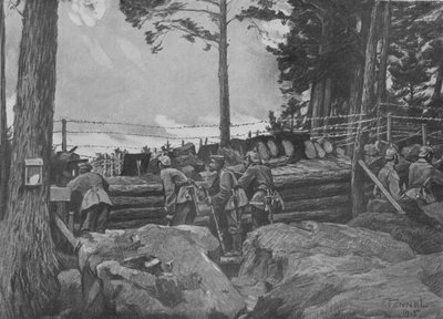 Ensimmäinen maailmansota: Vogeesissa taistelevat saksalaiset sotilaat tekijältä Friedrich Fennel