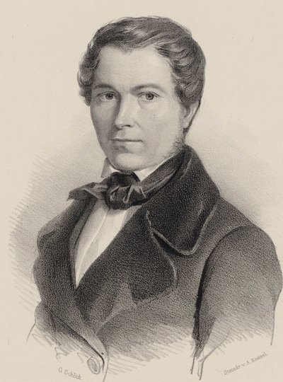 Viulisti ja säveltäjä Joseph Labitzkyn muotokuva 1802-1881, 1840. tekijältä Friedrich Gustav Schlick