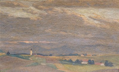 Iltamaisema kirkon tornilla tekijältä Friedrich Hasslwander