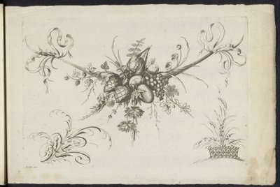 Festool van vruchten, bladeren en bloemen Erilainen uusi kukkien ja hedelmien juhla (sarjan nimi) tekijältä Friedrich Jacob Morisson