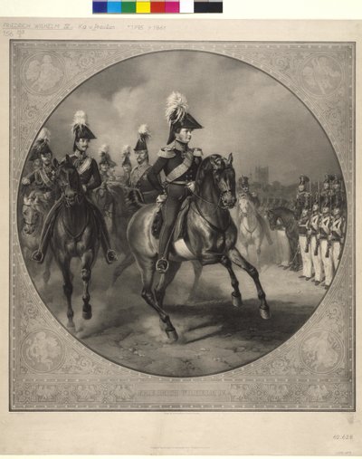 Ratsumuotokuva Fredrik Vilhelm IV (litografia) tekijältä Friedrich Jentzen