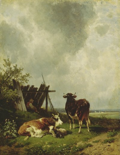 Lehmät, 1800-luku tekijältä Friedrich Johann Voltz