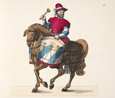 Rumpali turnauksessa, levy julkaisusta "A History of the Development and Customs of Chivalry", kirjoittanut tohtori Franz Kottenkamp, julkaissut Carl Hoffmann, 1842 tekijältä Friedrich Martin von Reibisch