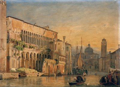 Canal Grande ja Palazzo Fondaco dei Turchi tekijältä Friedrich Nerly