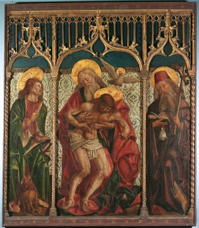Pyhä kolminaisuus St. Mark ja Antony Eremitaaši tekijältä Friedrich Pacher