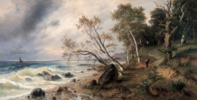 Itämeren rannikko Vilmin saarella tekijältä Friedrich Preller the Younger