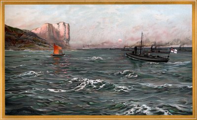 Imperial Navy Bliz torpedoveneosastoilla lähellä Stubbenkammeria, Friedrich Schwinge, nro 10, G. Wislicenus, Our Navy. tekijältä Friedrich Schwinge