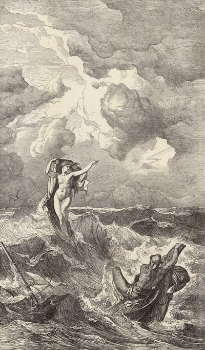 Leukothea ja Odysseus (kaiverrus) tekijältä Friedrich the Elder Preller