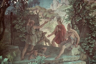 Odysseus sikapaimenessa Eumaeus, Kohtauksia Odysseiasta tekijältä Friedrich the Elder Preller