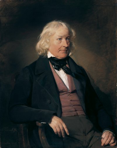 Saksa: Kuvanveistäjä Bertel Thorvaldsenin (1770-1844) muotokuva. tekijältä Friedrich von Amerling