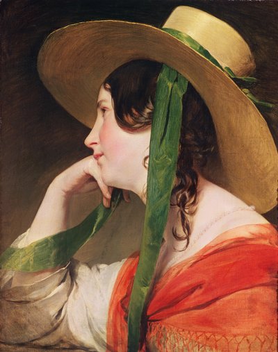 Tyttö keltaisessa olkihatussa, tekijältä Friedrich von Amerling