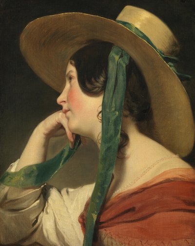 Nuori tyttö, jolla on olkihattu tekijältä Friedrich von Amerling
