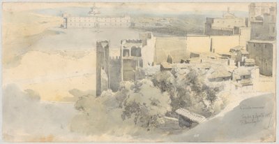 Toledo näköalalla Alcazarille tekijältä Fritz (Friedrich) Bamberger