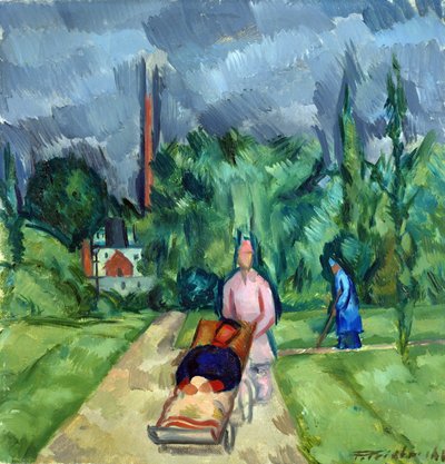 Sotasairaalan puutarhassa III, 1915 tekijältä Fritz Friedrichs