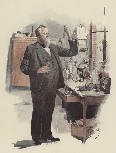 Kammersänger Albert Niemann kemistinä (Oopperalaulaja Albert Niemann kemistinä) (värilito) tekijältä Fritz Gehrke