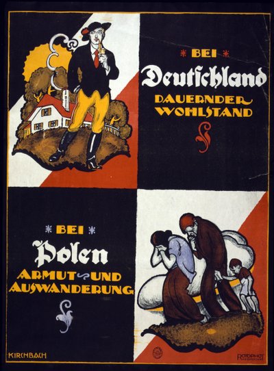 Saksalainen Puolan vastainen juliste tekijältä Fritz Gottfried Kirchbach