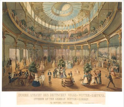 Sisäkuva Saksan kansan talvipuutarhasta. Saksalaisen talvipuutarhan sisustus..., 1856. tekijältä Fritz Meyer