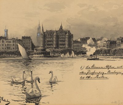 aBinnenalster Jungfernstiegin kanssa tekijältä Fritz Stoltenberg