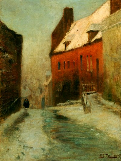 Winter Street Scene, Montreuil, 1894 tekijältä Frits Thaulow
