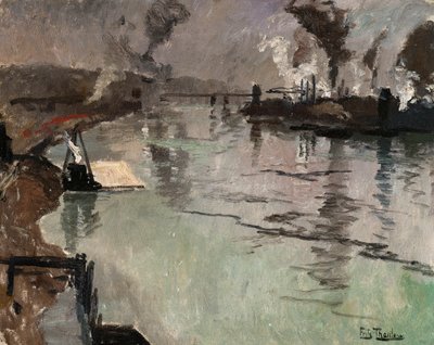 Savupiiput joen varrella tekijältä Frits Thaulow