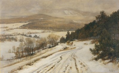 Taunusvuoret talvella, ennen vuotta 1900 (öljy kankaalle) tekijältä Fritz Wucherer