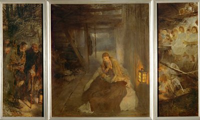 Pyhä yö. Pyhä yö. Triptyykki, vasen tekijältä Fritz von Uhde