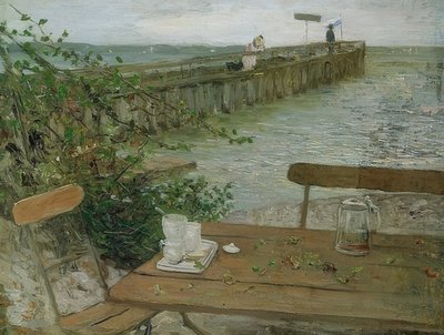 Laskeutumislaituri Starnberg-järvellä. Noin 1896 tekijältä Fritz von Uhde