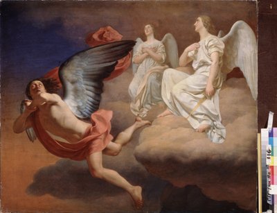 Abaddon et les anges. Friedrich Gottlieb Klopstockin (1724-1803) runoeepos messiade. Peinture de Fjodor Semionovich Zavyalov (Fedor Zavialov) (1810-1856), huile sur toile, avant 1844. Art russe tekijältä Fyodor Semionovich Zavyalov